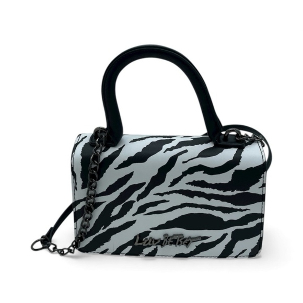 Betsey Johnson Crossbody Black White Purse  Zebra Print Handbag Women